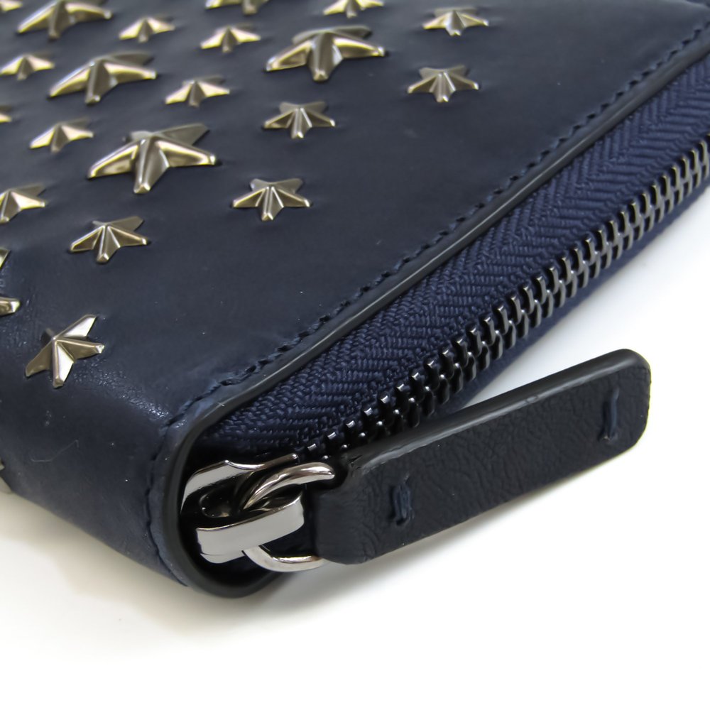 JIMMY CHOO CARNABY BLS J000049385001 Unisex Leather Studded Long Wallet [bi-fold - Picture 5 of 10